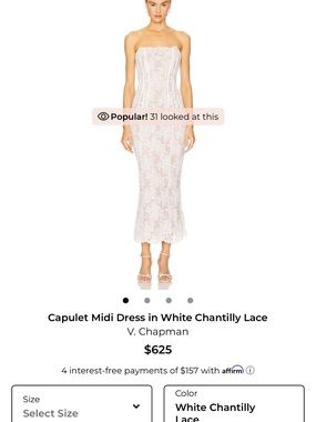 V. Chapman | Dresses | V Chapman 0 White Chantilly Lace | Poshmark